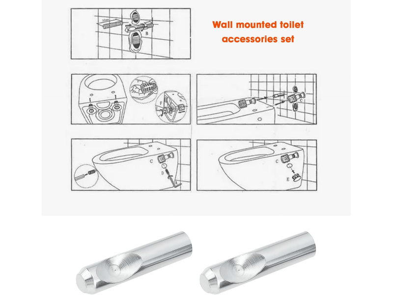  Boulons de fixation pour wc suspendus, kit de fixation universel pour wc suspendus, charnière de fixation (noir)  - Conforama D