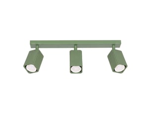 Plafonnier rayo 3l sauge aluminium moderne 16.5x45x6cm