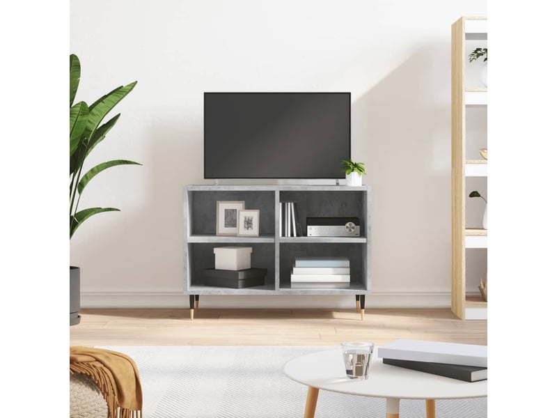  Meuble tv - banc tv - meuble de rangement gris béton 69,5x30x50 cm bois d'ingénierie  - Conforama B