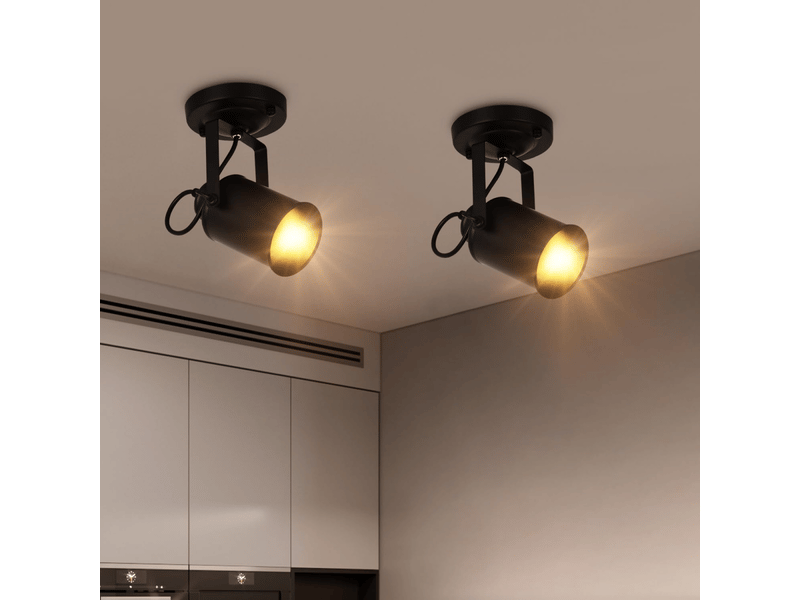  Réglable spot led lampe murale rétro industrielle e27, luminaire mural interieur en métal pour salon chambre restaurant cuisine, 60 w, noir  - Conforama C