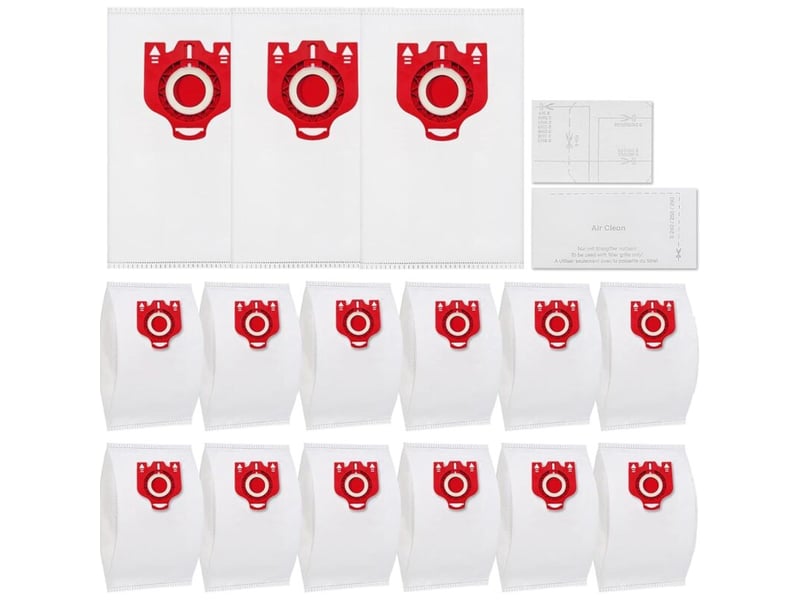  12sacs + 2 filtres sac d'aspirateur fjm pour miele 9917710 hyclean 3d efficiency hoover sacs de rechange pour aspirateur miele fjm miele  - Conforama E
