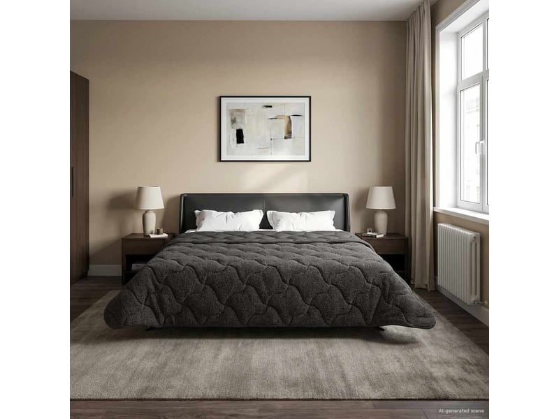  Couette - duvet d'été 220 x 240 cm été anthracite respirant  - Conforama B