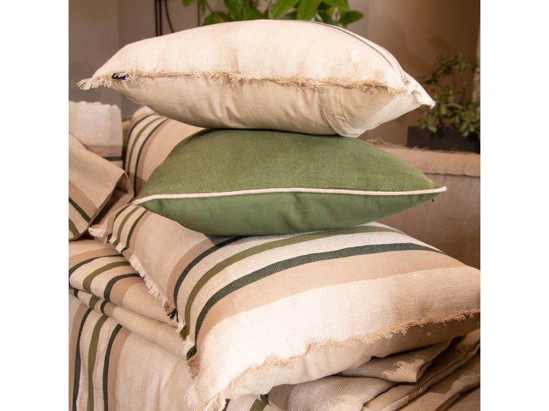  Coussin rayé en lin et coton 40x60 cm  - Conforama B