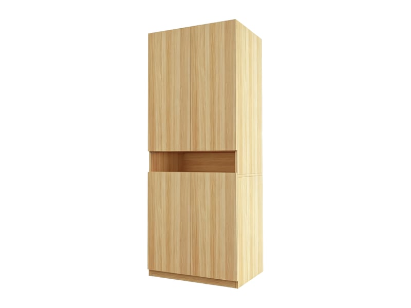  Armoire chambre 2 portes 70x55x180 cm - penderie avec led et compartiments de rangement - bois  - Conforama R