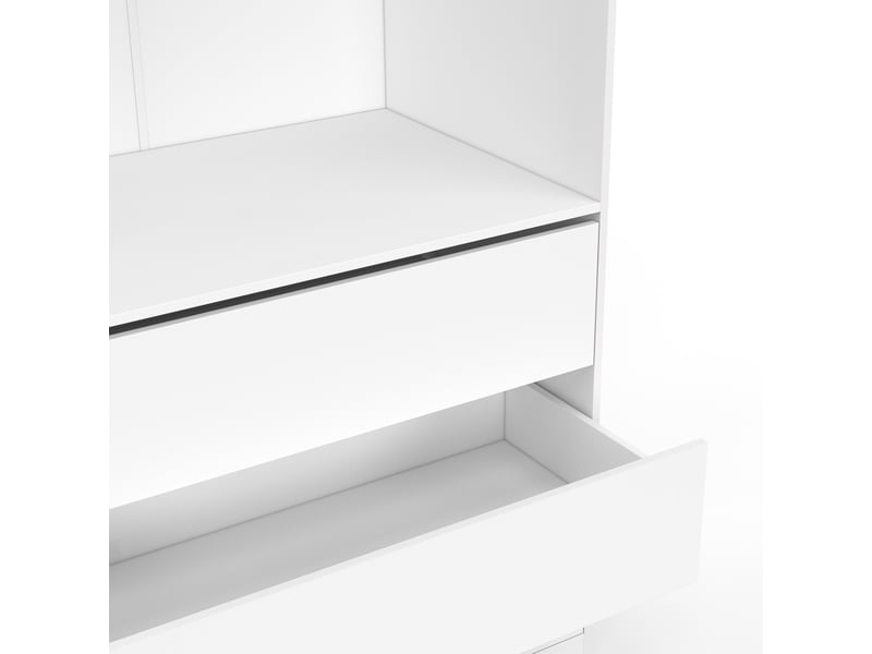 Dressing taylor 80 x 55 x 200 cm 1 module avec penderie + 3 tiroirs blanc  - Conforama E