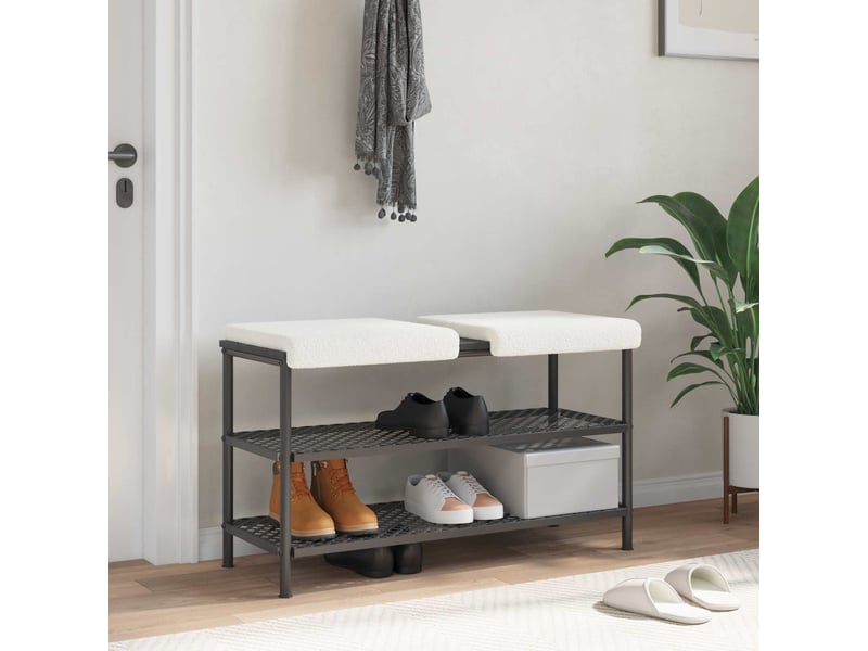 Lot de 2 coussins de banc, coussins d'assise, coussins pour chaisecanapé tissu sherpa crème profondeur 35 cm cf52514 - Conforama B