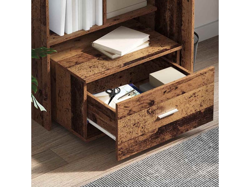  Armoire de rangement bureau, armoire à tiroirs 55 x 45 x 31 cm bois ancien  - Conforama D