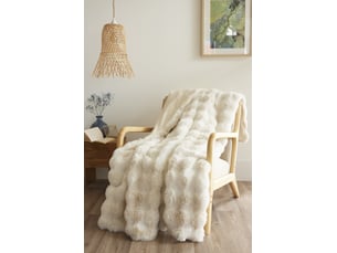 Plaid 125 x 150 cm polyester fausse fourrure astra ivoire