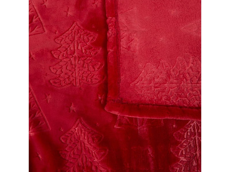  Plaid emb sapin rouge 130x180  - Conforama B