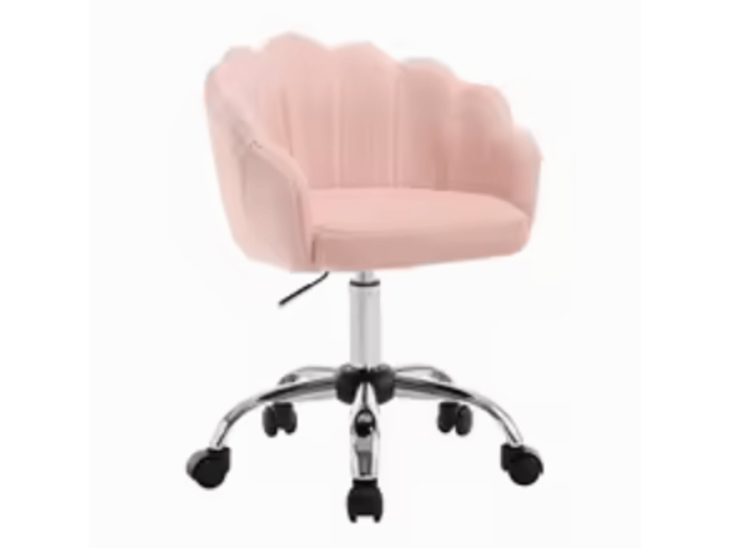  Chaise de bureau fleur 37,5x55x81,5 cm réglable tissu métal rose  - Conforama A