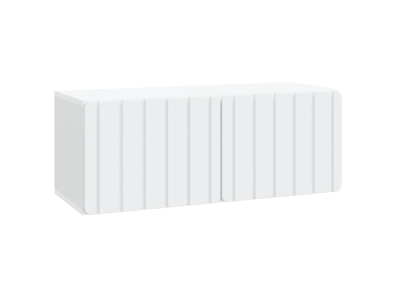  Meuble tv - banc tv - meuble de rangement mural 78,5 x 31 x 30 cm blanc bois d'ingénierie  - Conforama A