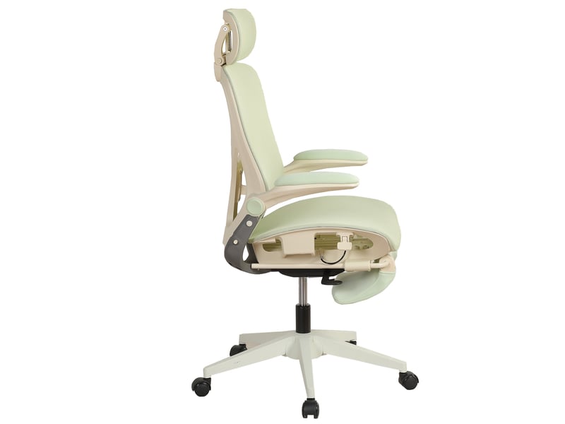 Fauteuil de bureau ergonomique pliable avec soutien lombaire et appui-tête 3d vert evryae  - Conforama A