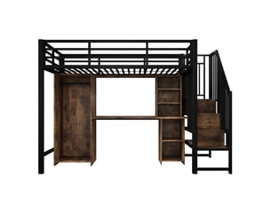Lit mezzanine 90x200 cm <strong>ZOVIRA</strong>  <strong></strong> coloris noir