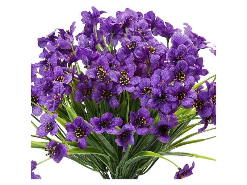 10 bundles fleurs artificielles extérieures résistant aux uv pas de fade faux fleurs violettes pour intérieur extérieur plantes suspendues jardin patio porche fenêtre bote maison de mariage décor de f - Conforama A
