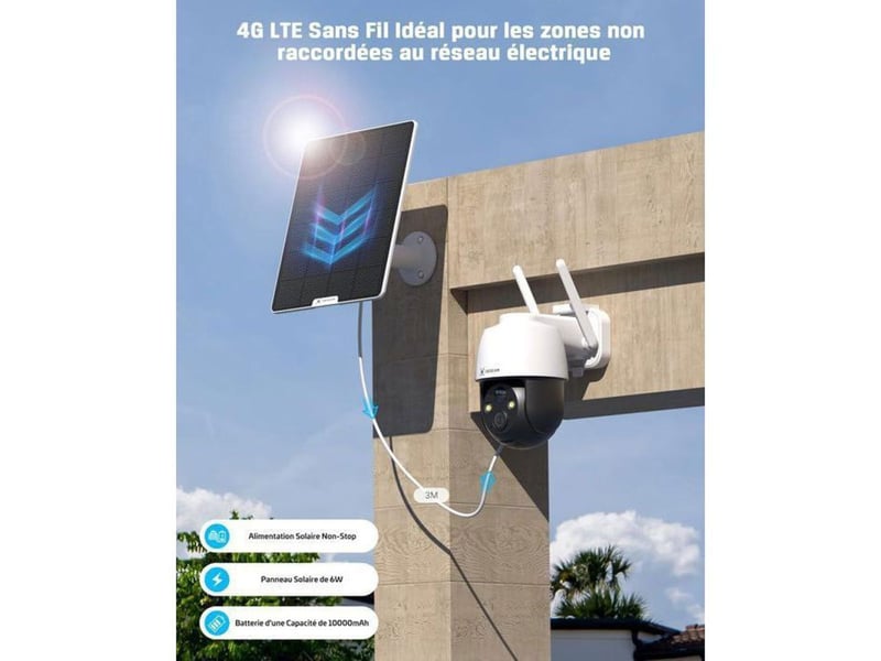  Caméra extérieure ptz solaire 4g lte 2k blanche et noire ip66 détection humaine pir ia 149519_AAALJ38716_6_DROPFR - Conforama D