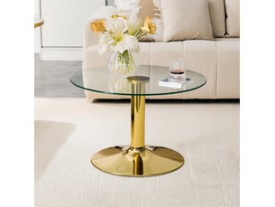 Table basse rond(e) coloris doré <strong>CHICFURN</strong> <strong></strong> - 70 cmx70 cm