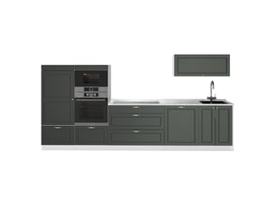 Vicco cuisine, vert or campagneblanc, 340cm, pt marbre
