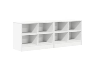 Armoire de lit 2 pièces blanc 66x33x48 cm bois d'ingénierie