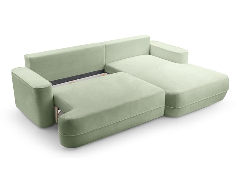  Canapé d’angle avec fonction lit peoni 267 cm vert sauge d Peoni - Conforama E