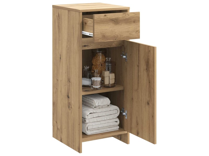  Armoire de salle de bain, meuble de rangement chêne artisanal 35x36.5x85 cm  - Conforama C