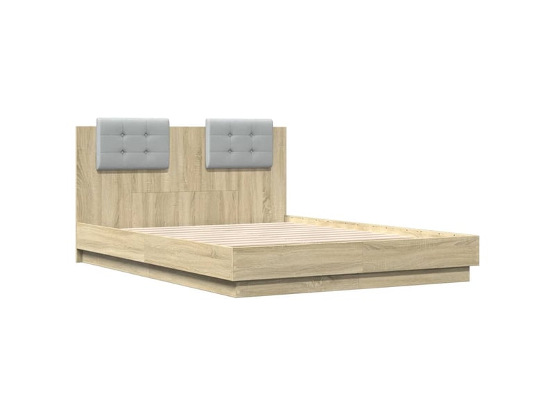 Lit double- lit adulte - cadre de lit sans matelas chêne sonoma 120x190 cm - Conforama B