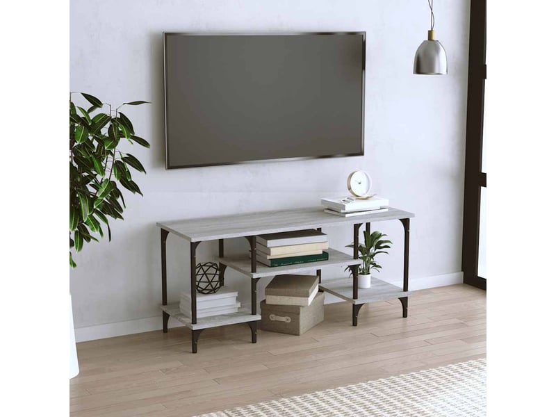  Meuble tv - banc tv - meuble de rangement sonoma gris 102x35x45,5 cm bois d'ingénierie  - Conforama B