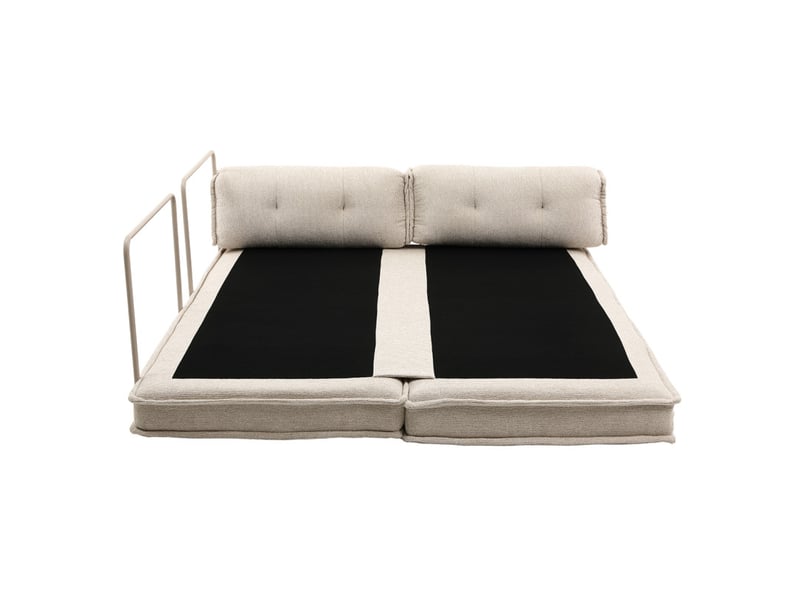 Canapé style futon 2 étages 3pl convertible tissu doux beige – annie - Conforama C