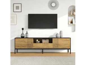 Meuble tv coloris bois clair 170 cm <strong>ELVMI</strong> <strong></strong>
