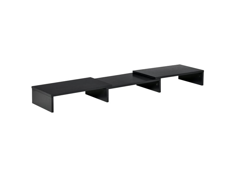  Support d'écran double réglable et orientable noir 80-117 x 23.5 x 10 cm  - Conforama B