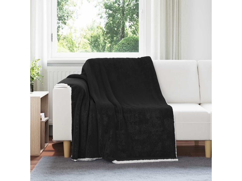  Plaid canapé noir 150x200 cm 1.64 kg polaire  - Conforama B