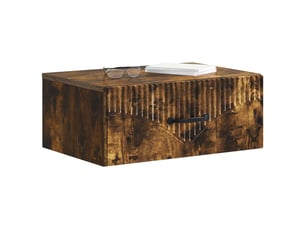 Table de chevet - cabinet de chevet - table de nuit mural chêne fumé 49 x 34,5 x 20 cm