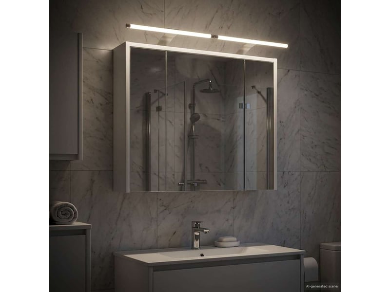  Armoire miroir salle de bain, meuble de rangement blanc 73.5x16x62.5 cm shl9416  - Conforama D