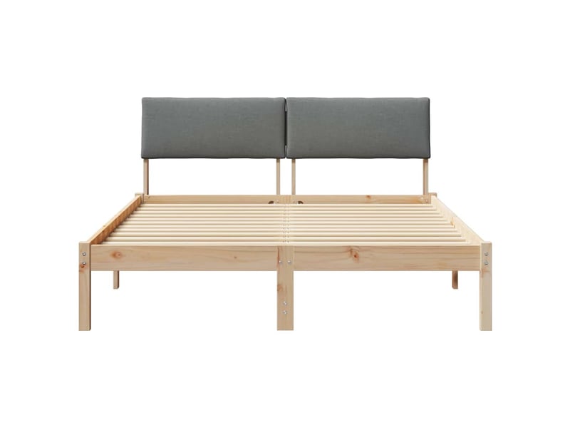  Lit double- lit adulte -  cadre de lit avec tête de lit marron et gris foncé 135 x 190 cm  - Conforama D