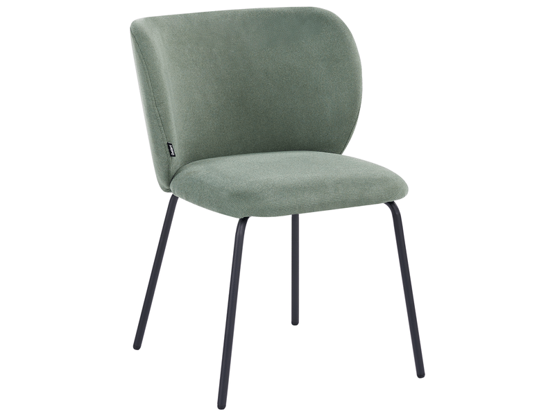 Lot de 2 chaises de salle à manger calera tissu vert clair  - Conforama D