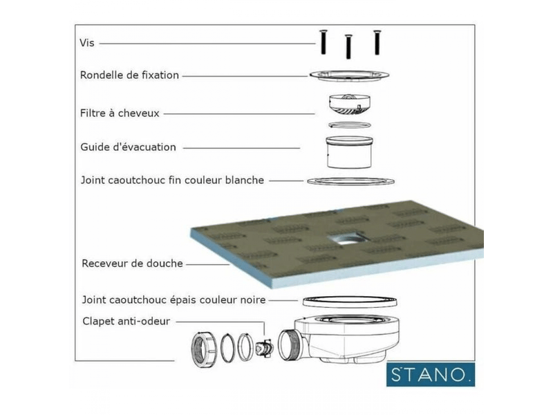  Bonde horizontale sans capot ø90 dona pour receveurs de douche, ensoleillé  - Conforama D