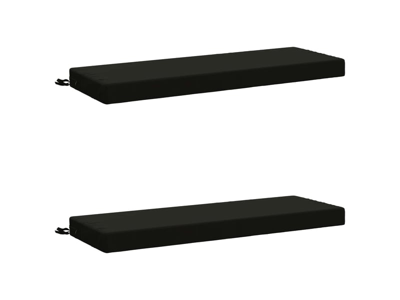  Lot de 2 coussins de banc, coussins d'assise soest 100 % polyester noir cf57331  - Conforama B