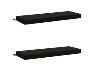 Lot de 2 coussins de banc, coussins d'assise soest 100 % polyester noir cf57331