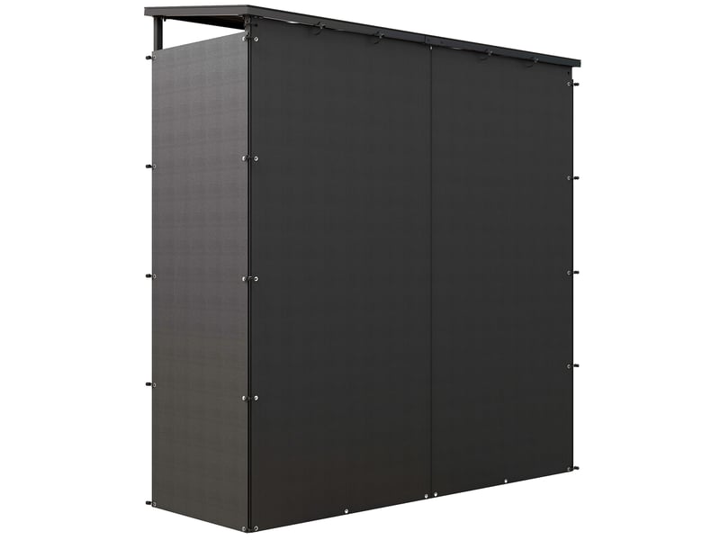  Abri-bûches extérieur avec protection imperméable, 1,7 m³, 185 x 62 x 184 cm, noir  - Conforama B