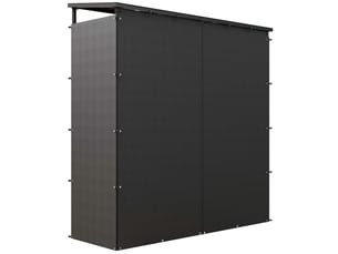Abri-bûches extérieur avec protection imperméable, 1,7 m³, 185 x 62 x 184 cm, noir