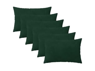 Lot de 6 coussins avec oreiller, coussins décoratifs heerlen vert foncé velours cf50953