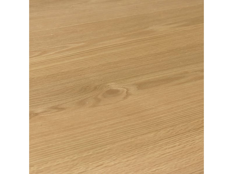  Table à manger oblongue bois d'hévéa placage chêne 6 places naturel - laurine  - Conforama E