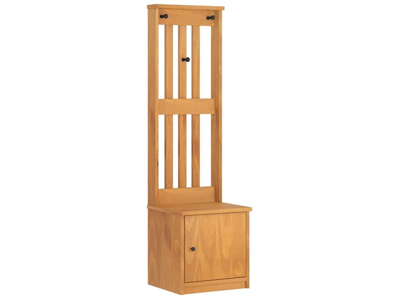  Porte manteau couloir sandnes 45x40x159,5 cm bois massif pin shl71447  - Conforama A