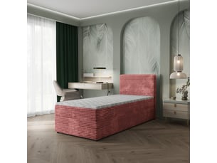 Lit avec rangement 100x200 cm <strong>MASSENO</strong> <strong></strong> coloris rose