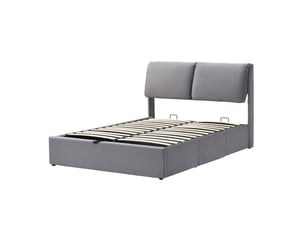 Lit coffre 140x190 cm <strong></strong> <strong></strong> coloris gris