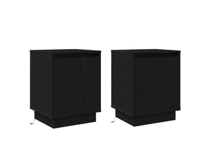 Table de chevet - cabinet de chevet - table de nuit 2 pc chêne noir 39 x 34,5 x 50 cm