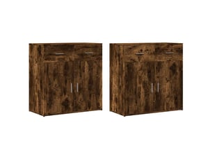 Buffets 2 pcs - bahut - meuble de rangement chêne fumé 79x38x80 cm bois d'ingénierie