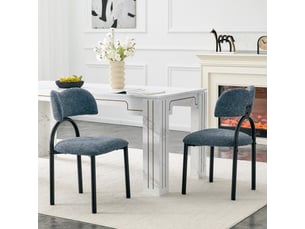 Chaises de salle à manger modernes, lot de 2, assise et dossier rembourrés, métal noir