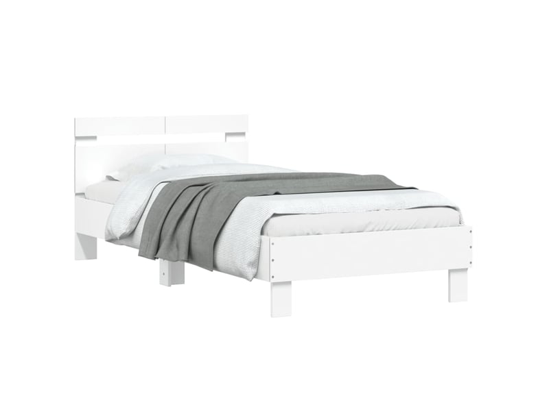  Lit simple- lit adulte -  cadre de lit sans matelas avec lumières led blanc 100x200 cm  - Conforama D