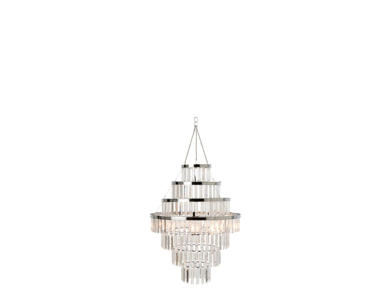  Abat-jour suspension pampilles xenia 73cm transparent  - Conforama B