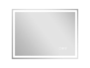 Miroir salle de bain led bluetooth 60 x 80 cm interrupteur tactile lumière réglable 3 couleurs anti-buée mémoire argent